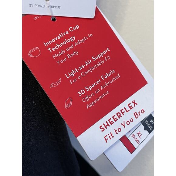 SPANX Sheerflex Fit To You Bra Size Small D-DD Very Black Demi Sheer Molding NEW - Picture 4 of 6